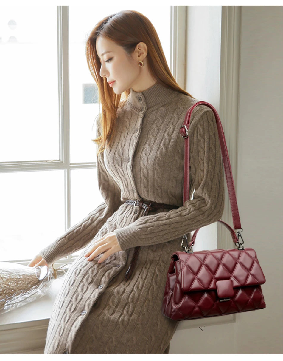 Fashionable Women Handbag Retro Trendy Women's Shoulder Bag High Quality Soft Leather Women's Square Bags Famous Designer Wallet