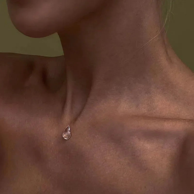 Fashion Handmade Water Drop Necklace for Women Crystal Wedding Party Luxury Women's Elegant Banquet Accessories