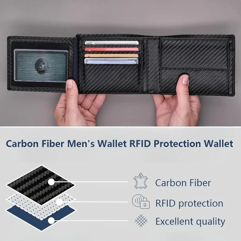 Wallet for Men - RFID Bifold Wallets with 9 Credit Cards 1 ID Window Slim Minimalist Front Pocket Gift For Men