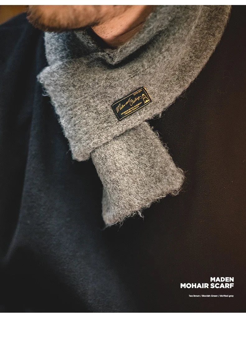 Maden Workwear Japanese Sle Retro Knitted Scarf Windproof Warm Woolen Men's Women's  Color Ne Warmer Autumn Winter
