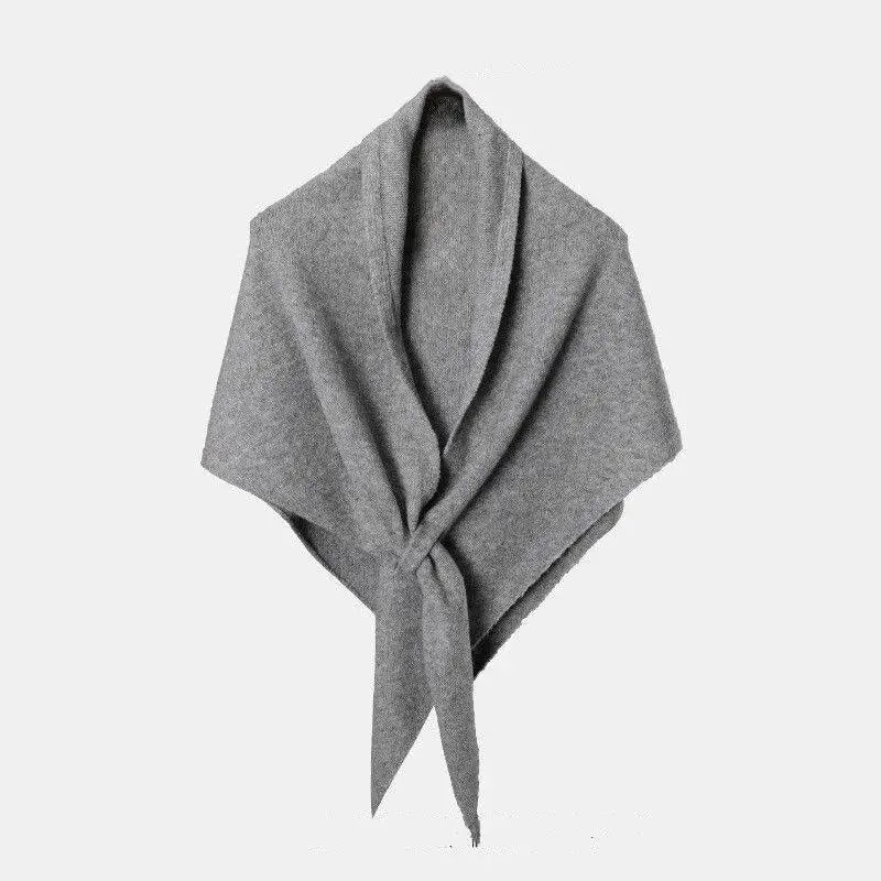 Winter Women Shawl Wraps Cardigan Cape Wool Blend Triangle Shawl Scarf Thickened With Knitted Warm Shoulder