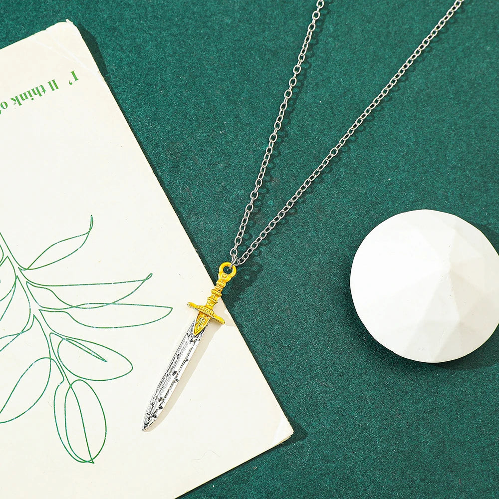 Sword Necklace for Men and Women, Vintage Jewelry, Party, Halloween, Club, Gift