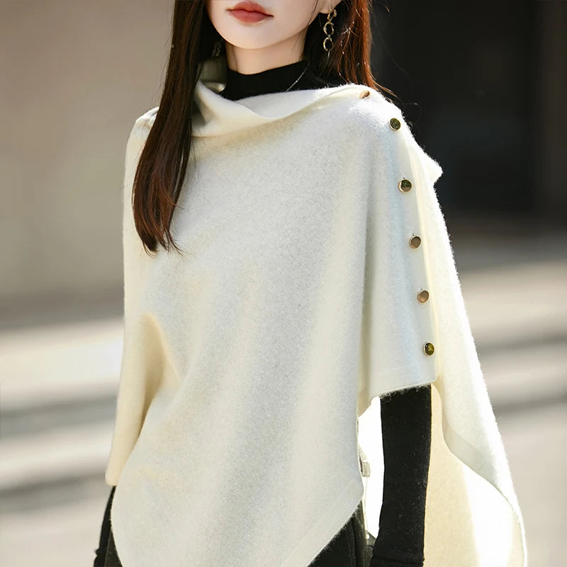 WinvyNee Winter Women's Long Solid Shawl Wraps 100% Wool Scarf Women Luxury Buttons Warm Thick Soft Scarves for ladies G1673004