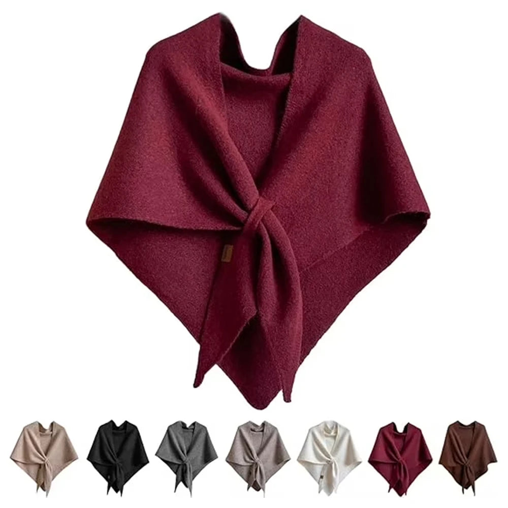 Winter Shawl for Women Elegant Retro Triangle Knitted Scarf Shawl Cardigan Single Shoulder Top Sweater Fashion Versatile Shawl