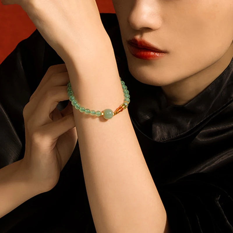 Women's Handmade Bracelet Round Beads With S925 Silver Gold-Plated Enamel - Multiple Styles Straight For Birthday Gift