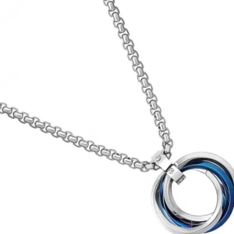 Men's Hip-hop Three-ring Necklace - Stainless Steel, Simple Refined with Minor Personality | Trendy Pendant Jewelry Gift