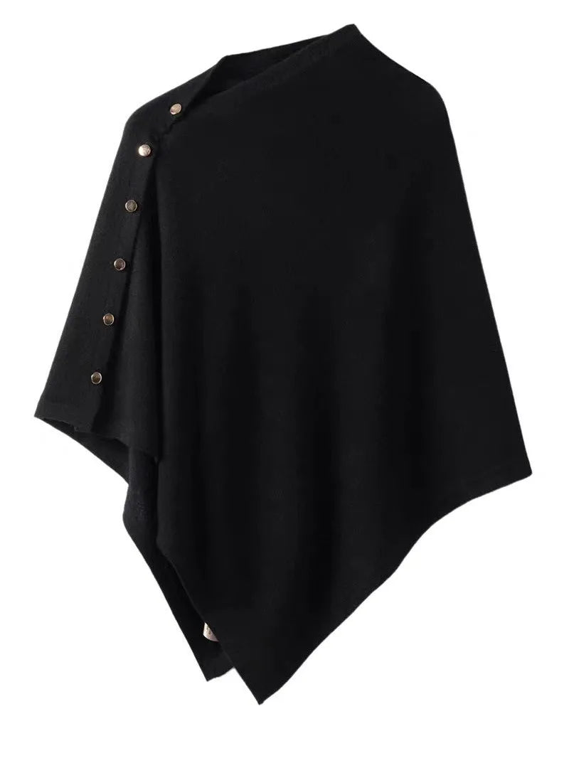 2025 New Large Shawl for Womens Spring and Autumn Fashion Versatile Diagonal Buckle Loose High-end Cape Knitted Shawls