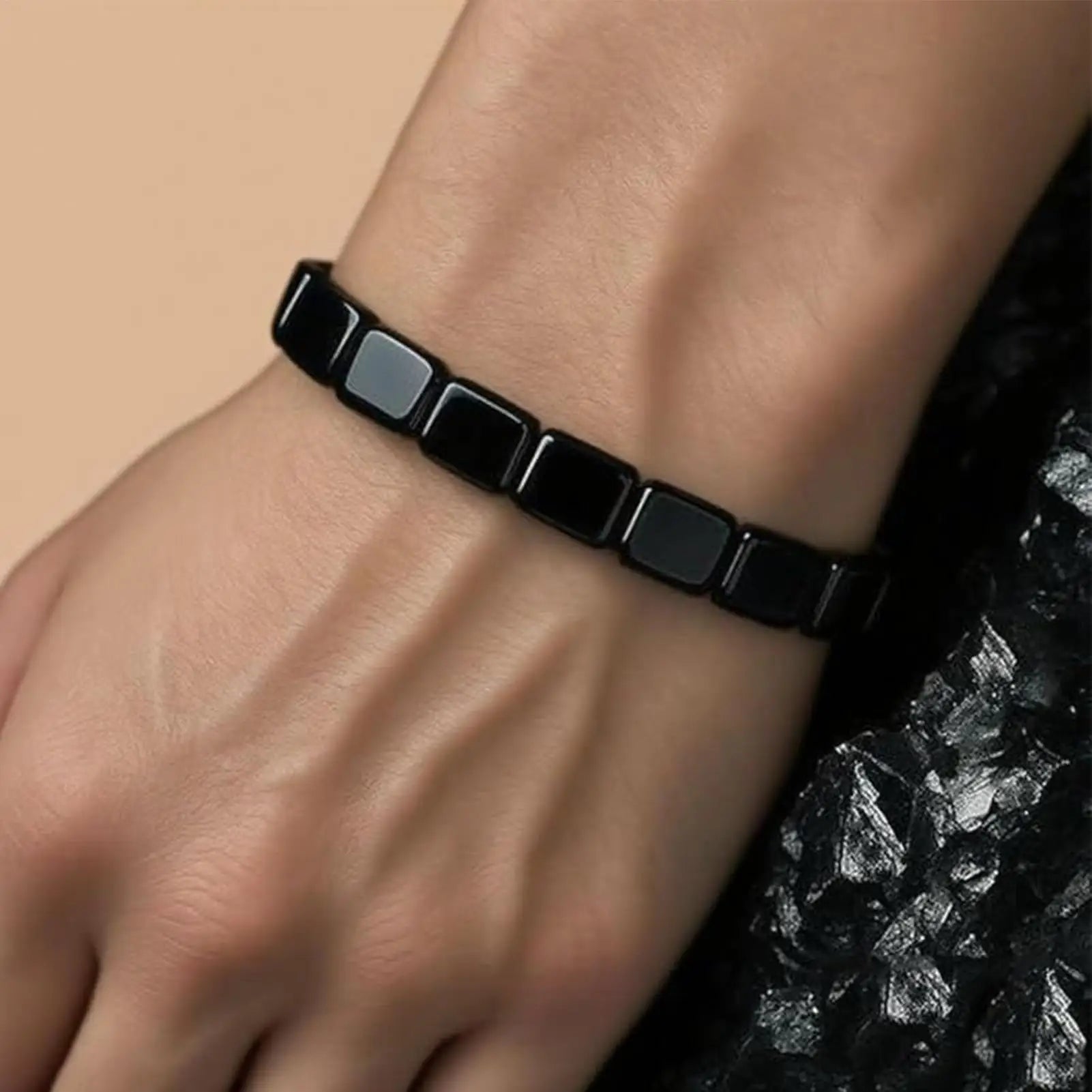 HematiteBracelet Masculine Bracelet With Natural HematiteMasculine Jewellery Wrist Decor Everyday Wear For Father Husband