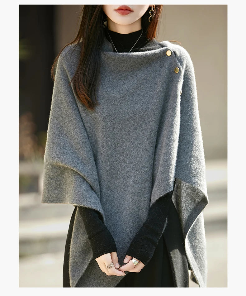 WinvyNee Winter Women's Long Solid Shawl Wraps 100% Wool Scarf Women Luxury Buttons Warm Thick Soft Scarves for ladies G1673004