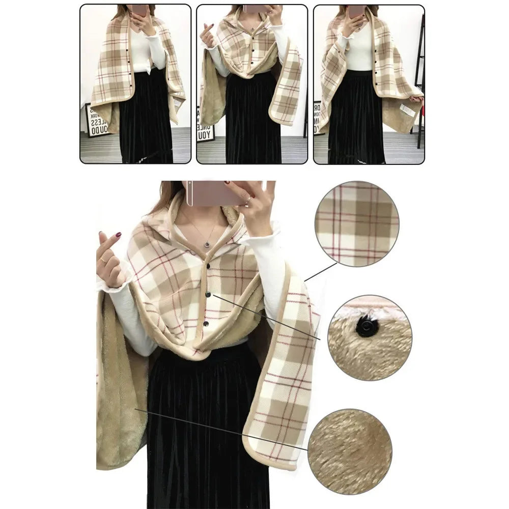 Lady Multifunction Doublelayer Tartan Plaid Blanket Scarf Wrap Shawl Winter Warm шарф женский Elegant Womens Shawl Scarf Winter