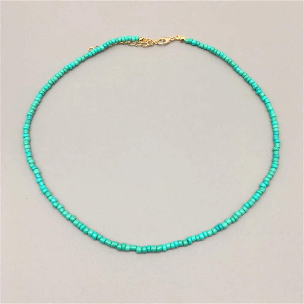 Handmade Necklace for Girl and Women Colorful Seed Beads Cute Romantic Choker Jewelry Gift Friend White Black Fashion Necklace