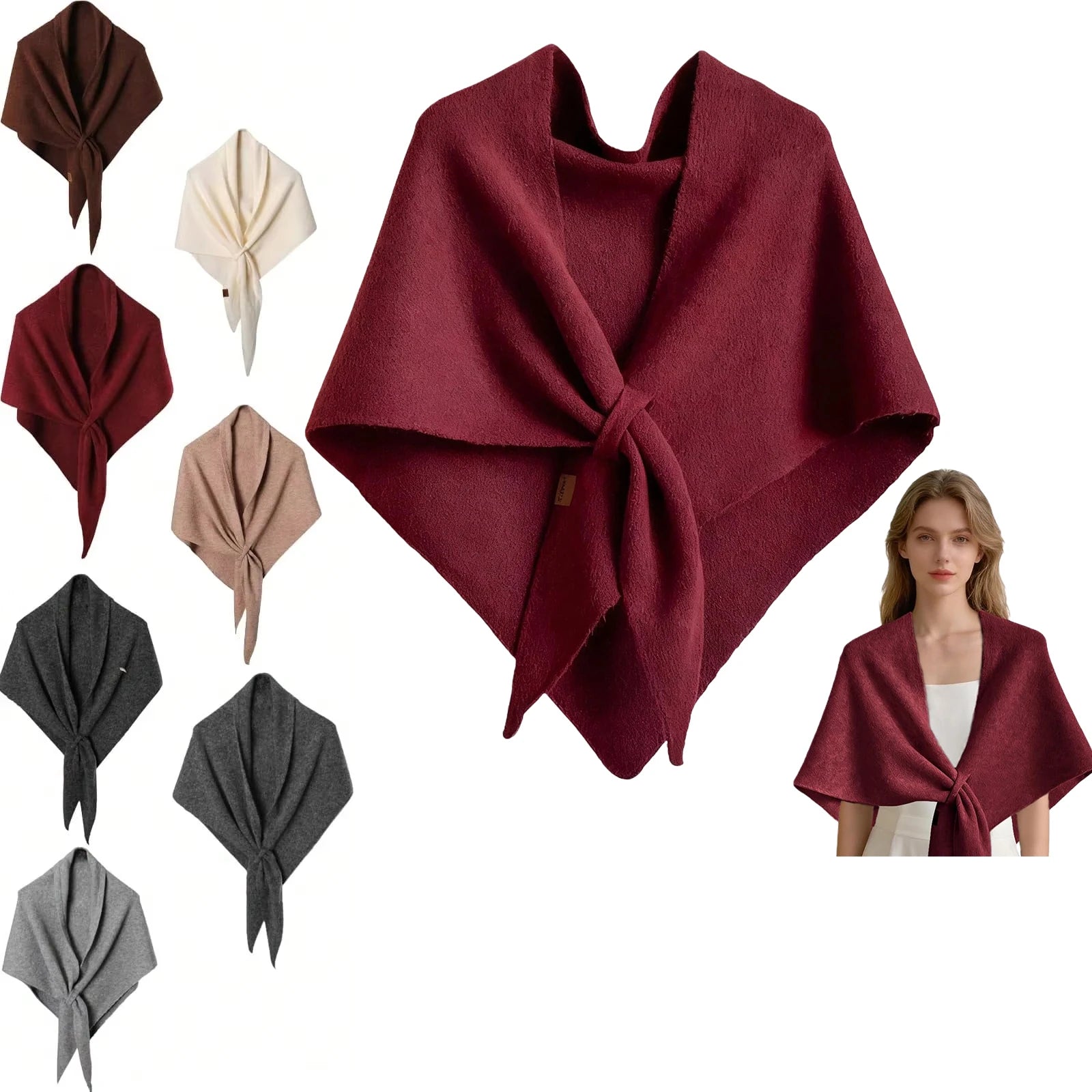 Winter Shawl for Women Elegant Retro Triangle Knitted Scarf Shawl Cardigan Single Shoulder Top Sweater Fashion Versatile Shawl