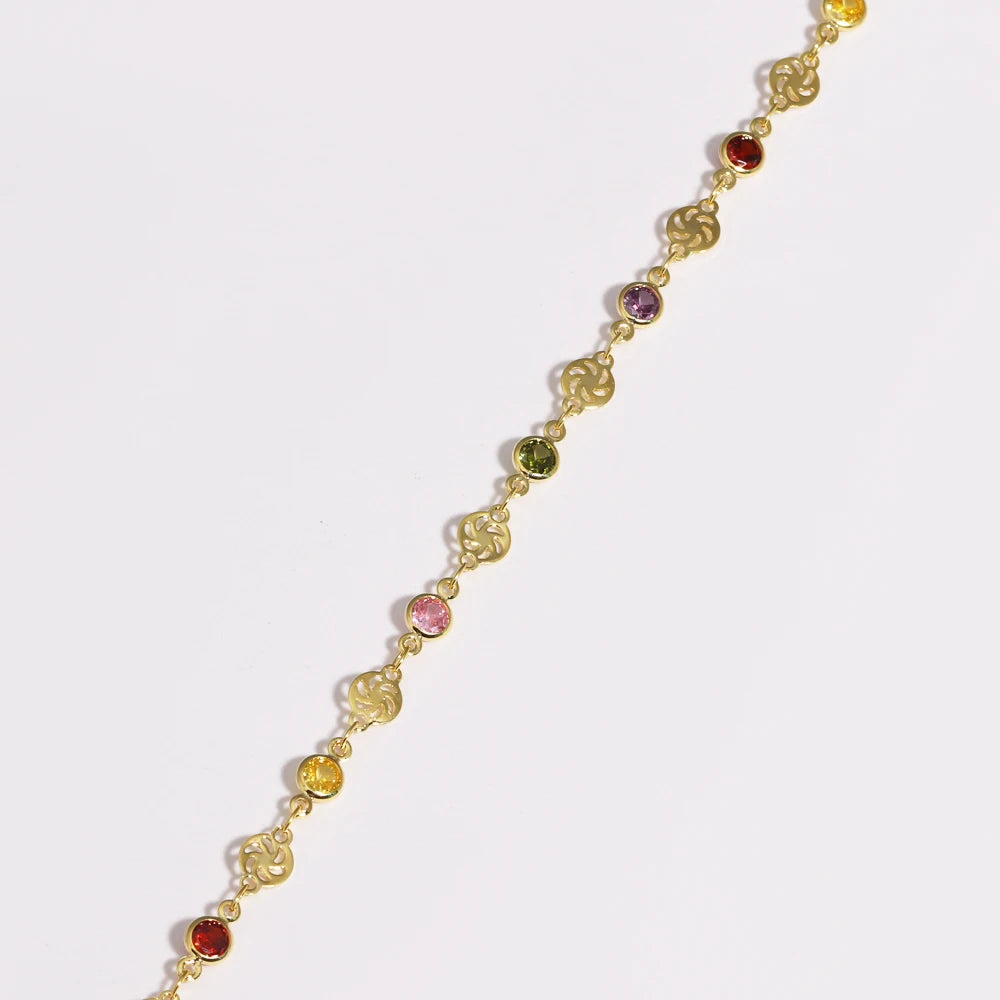 Elegant Zirconia Necklace 18K Gold for Women Colorful Zircon necklace Jewelry Fashionable Accessory for Ladies Golde necklace