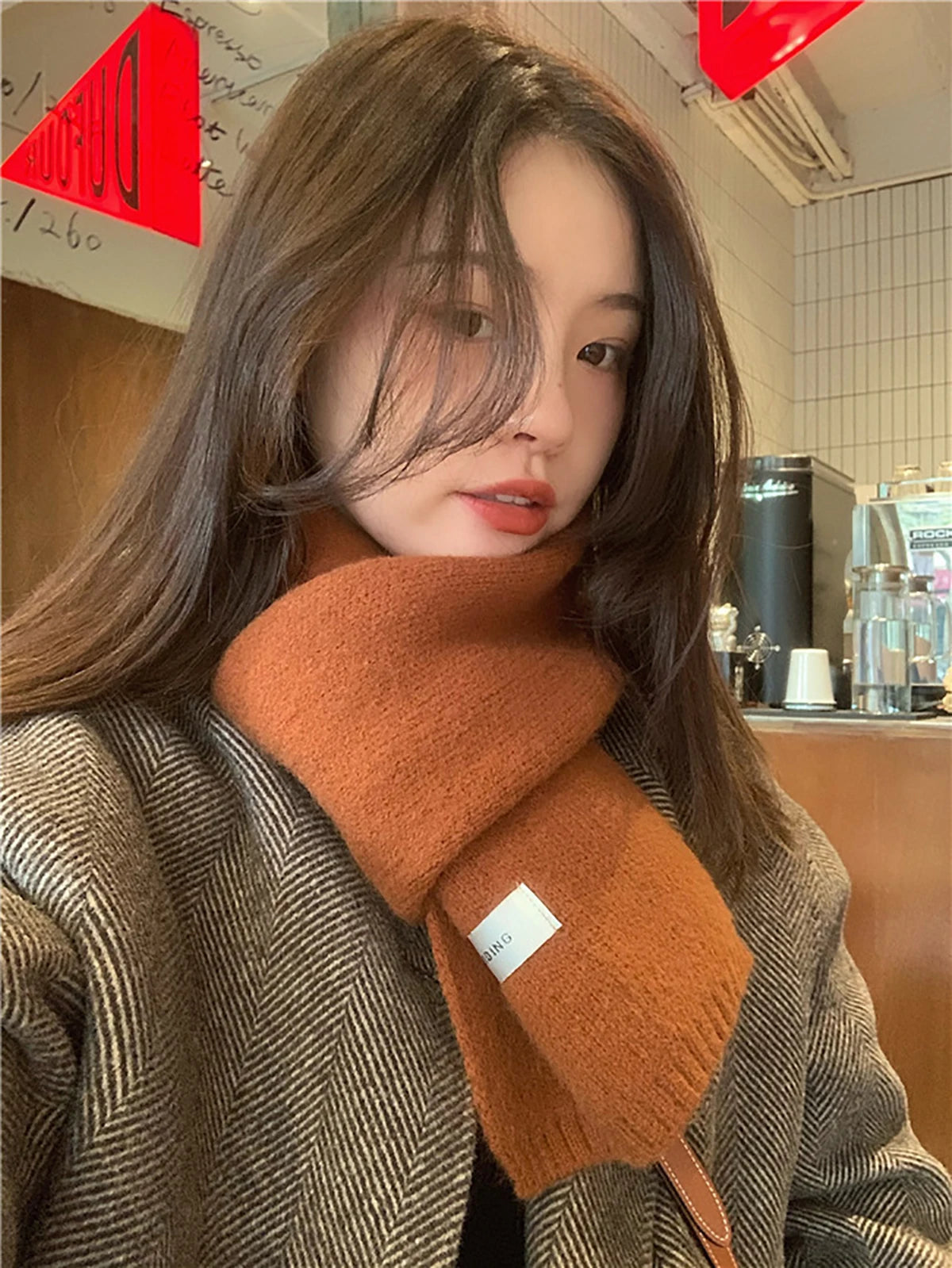 New Knitted Scarf For Women Men Girls Students Autumn Winter Solid Color Cotton Scarves Soft Knitting Shawl Female Wrap Shawls