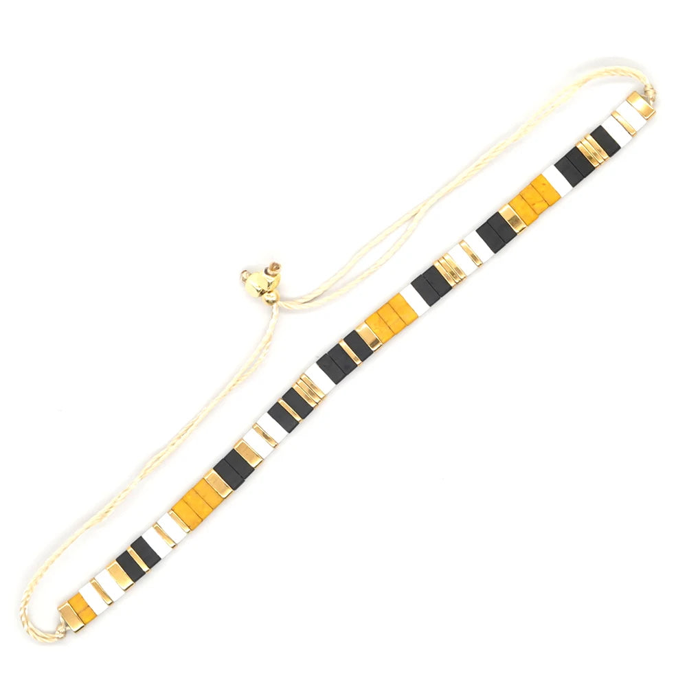 Beaded Bracelet Boho Style Handmade Woven Adjustable Thread for Women Yoga Jewelry Ladies Accessories Birthday Gifts Party New