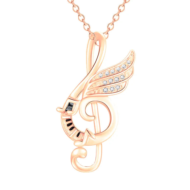 Exquisite Note Necklace for Women Creative Design Treble Clef Pendant Clavicle Chain Choker DIY Jewelry Accessories Party Gift