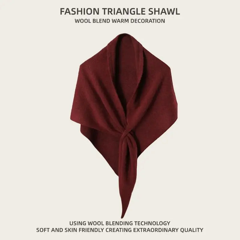 Winter Women Shawl Wraps Cardigan Cape Wool Blend Triangle Shawl Scarf Thickened With Knitted Warm Shoulder