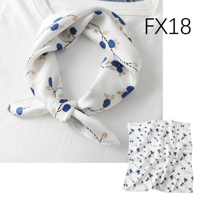 Women scarf  50*50cm Square Skinny Retro Head small size silk hair scarves NeckerChief office lady print shawls foulard