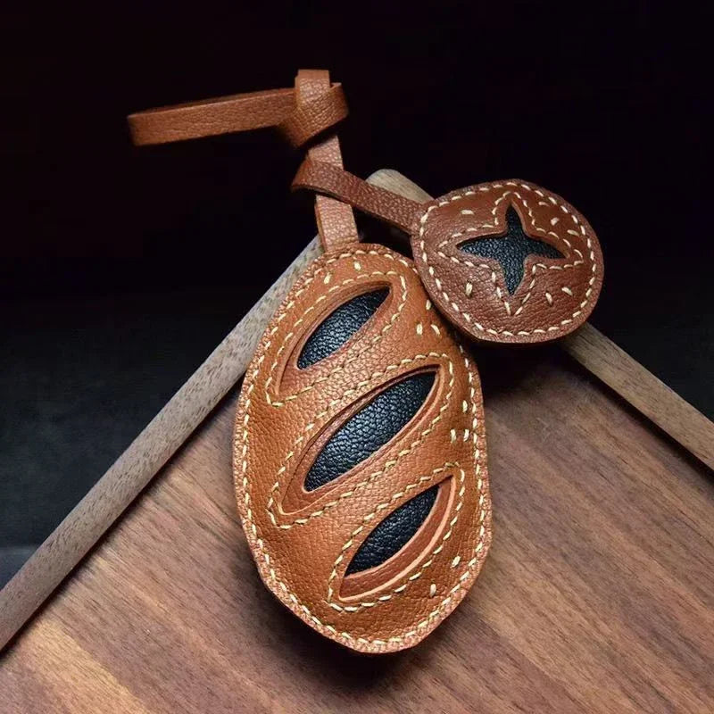 Luxury Design Genuine Leather Handmade Pendant Bag Accessories Cute Car Hangings Keychain Bag Charms Cute Animal Bag Decorations