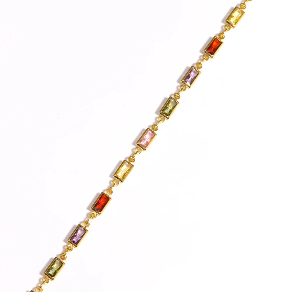 Elegant Zirconia Necklace 18K Gold for Women Colorful Zircon necklace Jewelry Fashionable Accessory for Ladies Golde necklace