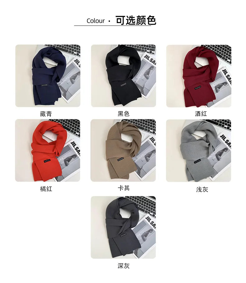 Men's scarf new winter pure black middle-aged and elderly versatile men's scarf youth British style scarf shawl