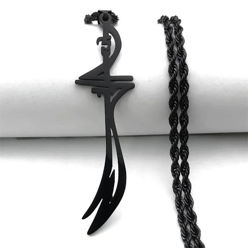 Arabic Sword Saudi Necklaces Stainless Steel Islamic Muslim Zulfiqar Imam Ali Swords for Men Islam Accessories Gift  Jewelry