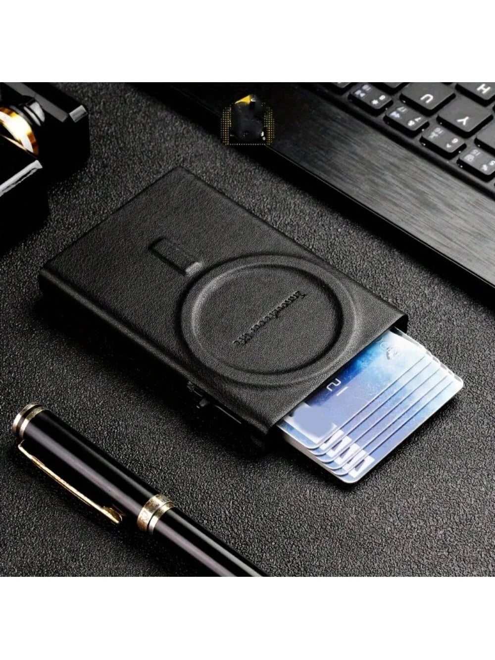 Slim Wallet for Men - Minimalist Mens Wallet Pop up Card Holder with RFID Blocking and Money Pocket Wallets Stealth Wallet Gifts