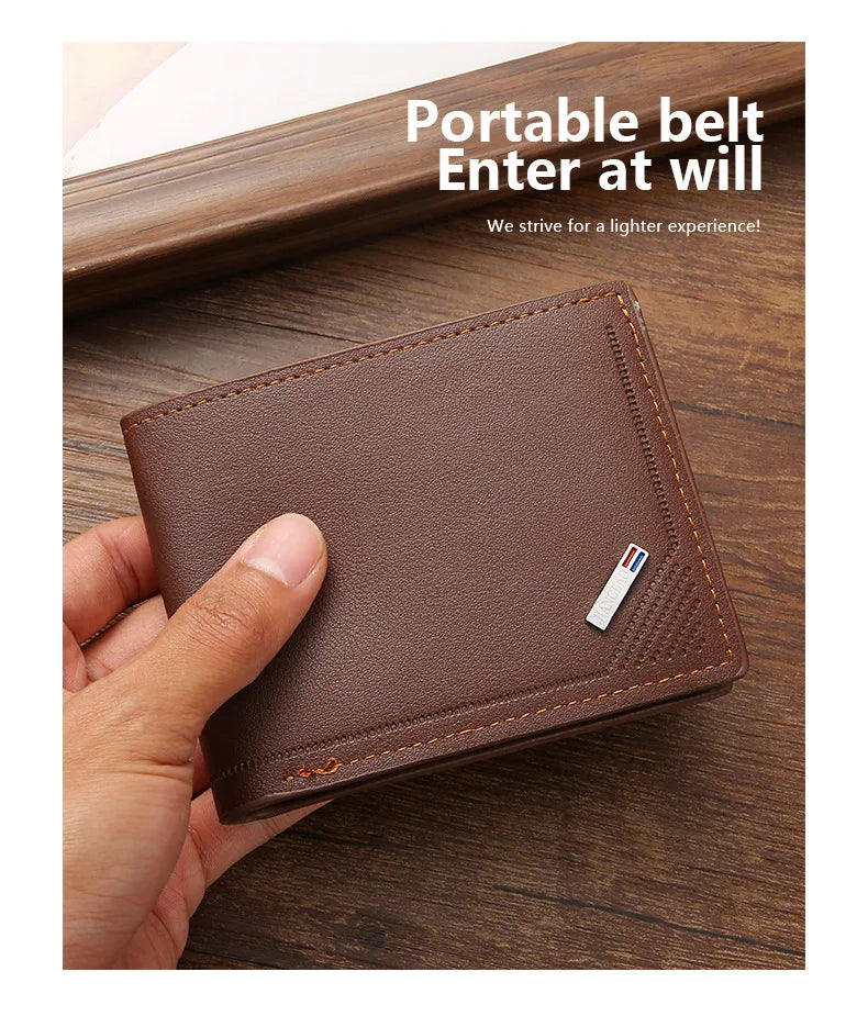 Slim Wallets for Men Rfid Blocking Money Clip Men's Youth Luxury Short Leather Card Holder Thin Minimalist Bifold Man Wallet