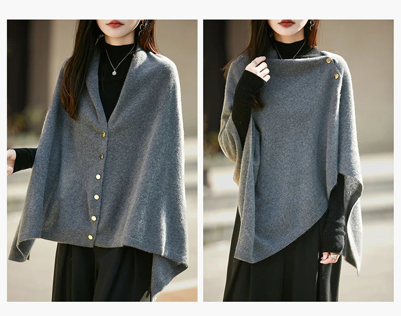 WinvyNee Winter Women's Long Solid Shawl Wraps 100% Wool Scarf Women Luxury Buttons Warm Thick Soft Scarves for ladies G1673004