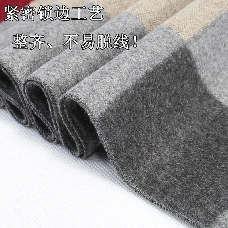 Men Scarf For Man Winter Copy Cashmere Shawl Luxury Brand Scarf Soft Keep Warm Outdoor Grey Knit Neckerchief Men Shawl Wrap Gift