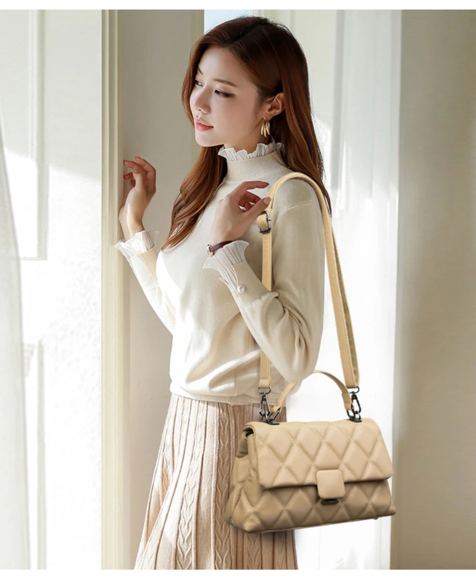 Fashionable Women Handbag Retro Trendy Women's Shoulder Bag High Quality Soft Leather Women's Square Bags Famous Designer Wallet