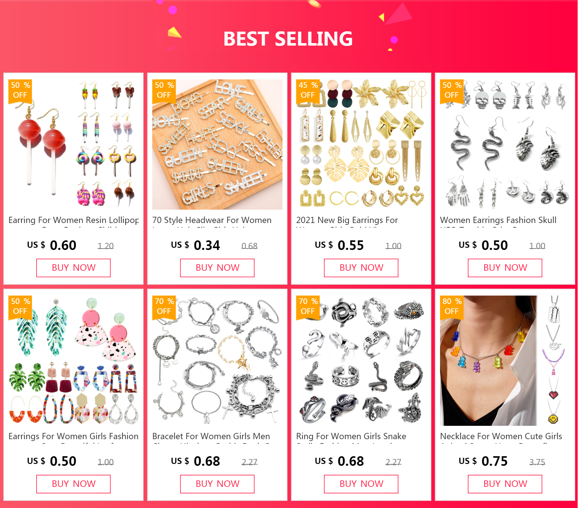 Necklace For Women Cute Girls Animal Sweet Heart Butterfly Fashion Party Rap Gummy Bears Blade