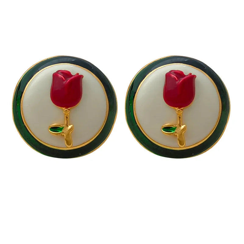 Fashion Jewelry  Elegant Temperament Flower Earrings For Women Girl Fine Accessories Gifts