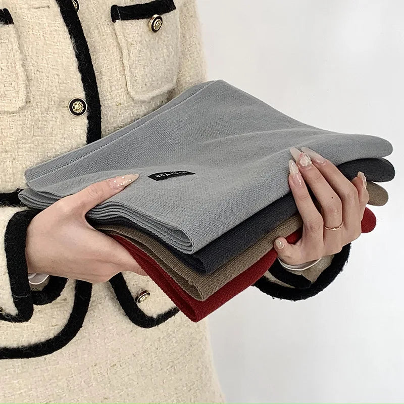 Men's scarf new winter pure black middle-aged and elderly versatile men's scarf youth British style scarf shawl