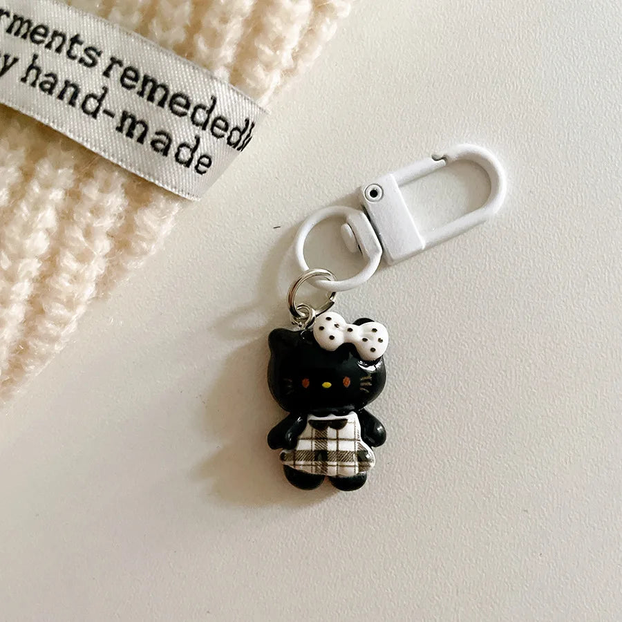 Hot Selling Cute Plaid Skirt Cat Keychain Pendant Cartoon Girl Backpack Hanging Accessories Student Best Friend Gifts