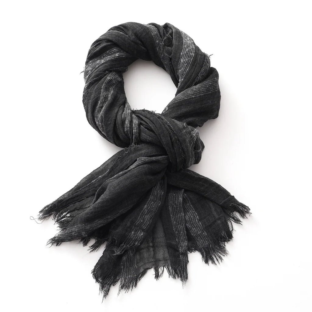 Cotton Linen Striped Scarf for Men Women Soft Warm Neckerchief Short Tassel Scarves Male Accessories Bufandas Shawls