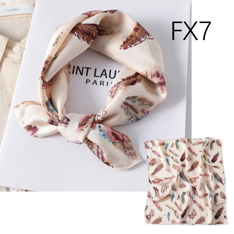 Women scarf  50*50cm Square Skinny Retro Head small size silk hair scarves NeckerChief office lady print shawls foulard