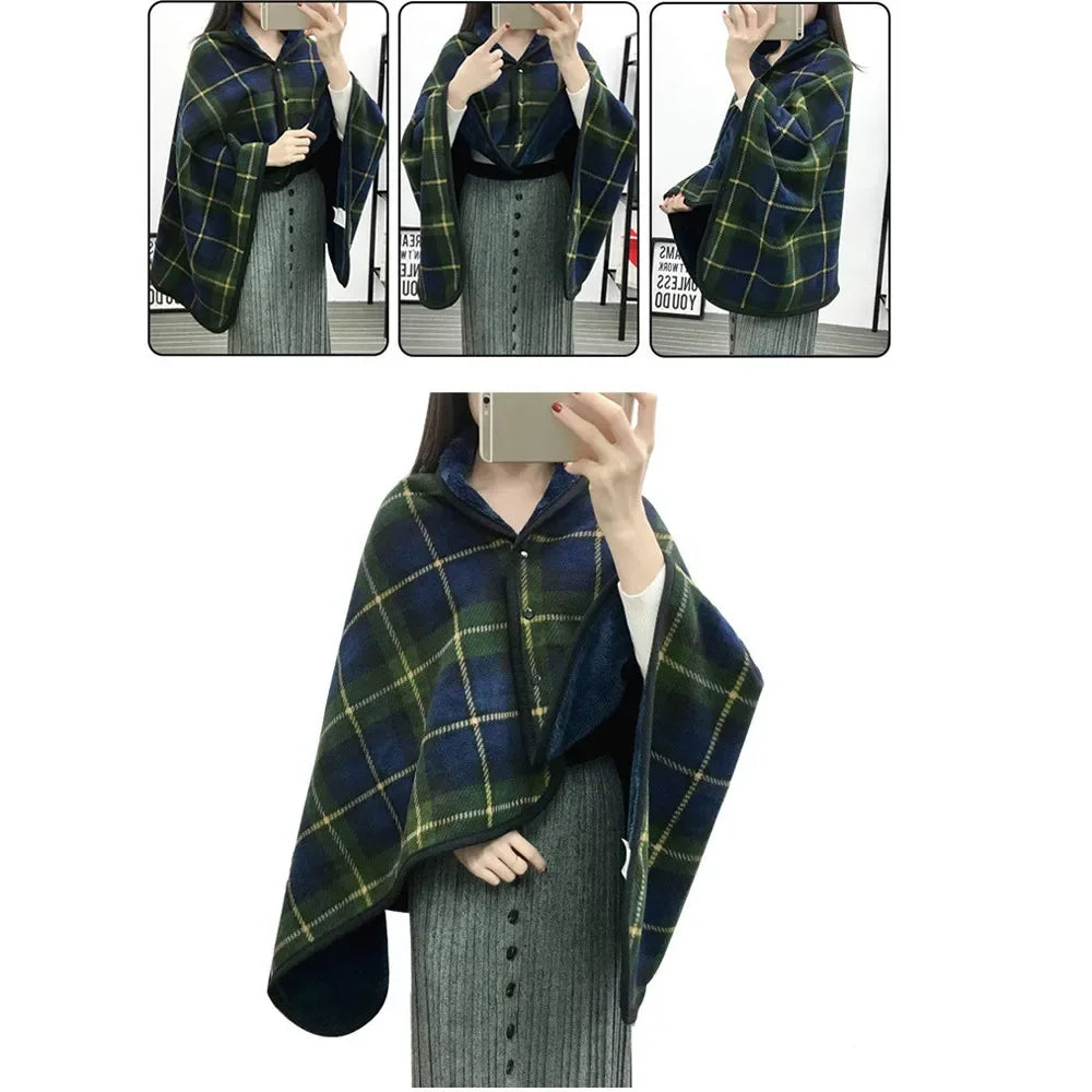 Lady Multifunction Doublelayer Tartan Plaid Blanket Scarf Wrap Shawl Winter Warm шарф женский Elegant Womens Shawl Scarf Winter
