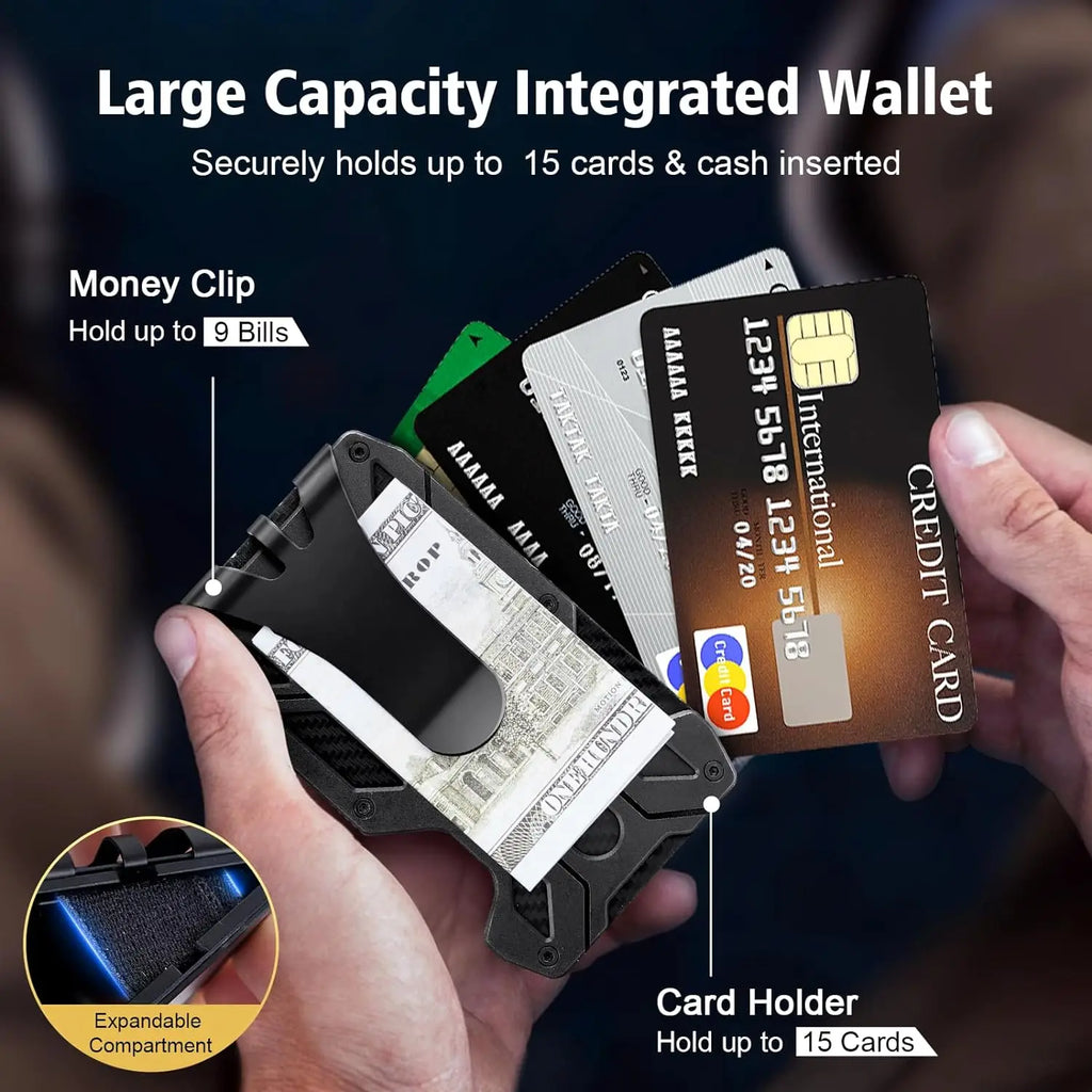 Mens Slim Wallet With Money Clip: Minimalist Anti theft Blocking Credit Card Holder Front Pocket Wallets