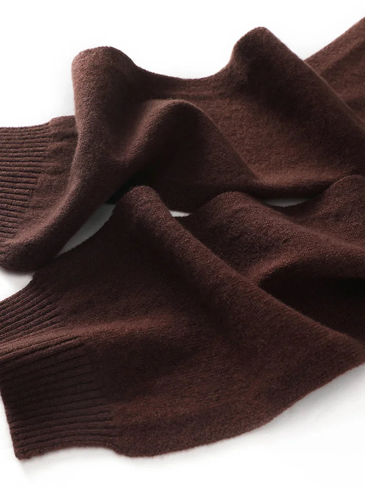 ADDONEE 100% Merino Wool Knitted Shawl For Women Autumn Winter Simple Style Solid Soft Knitwear Korean Popular Cappa Fashion Top