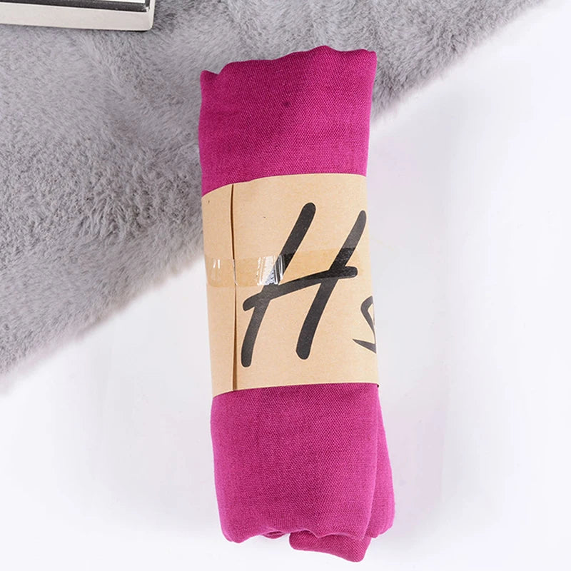 Women's Windproof Scarf Shawl Wearable Blanket Luxury Autumn And Winter Solid Color Cotton Warm Headscarf Gift