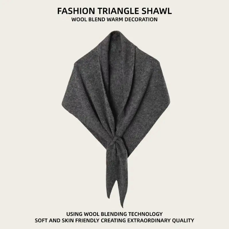 Winter Women Shawl Wraps Cardigan Cape Wool Blend Triangle Shawl Scarf Thickened With Knitted Warm Shoulder
