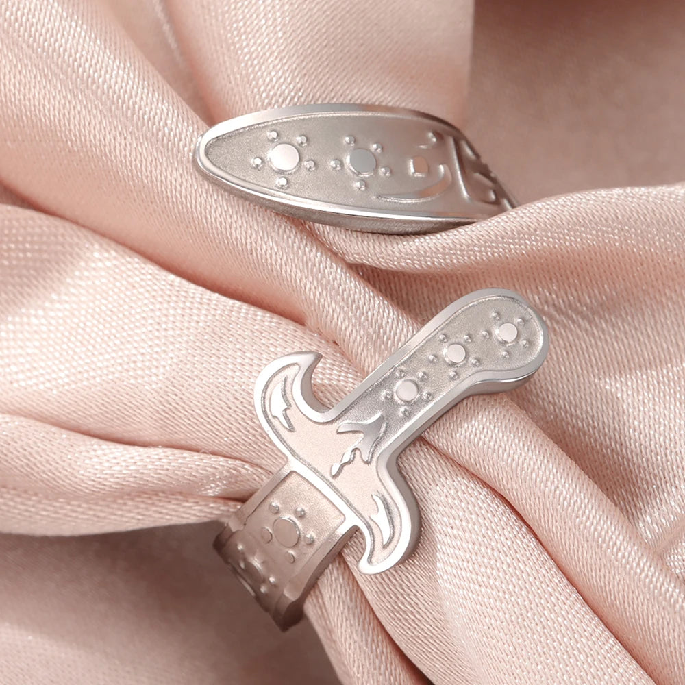 Dawapara Imam Ali Zulfiqar Sword Jewelry Set Arabic Necklace Ring Islamic Muslim Jewelry Stainless Steel  Religious Gift
