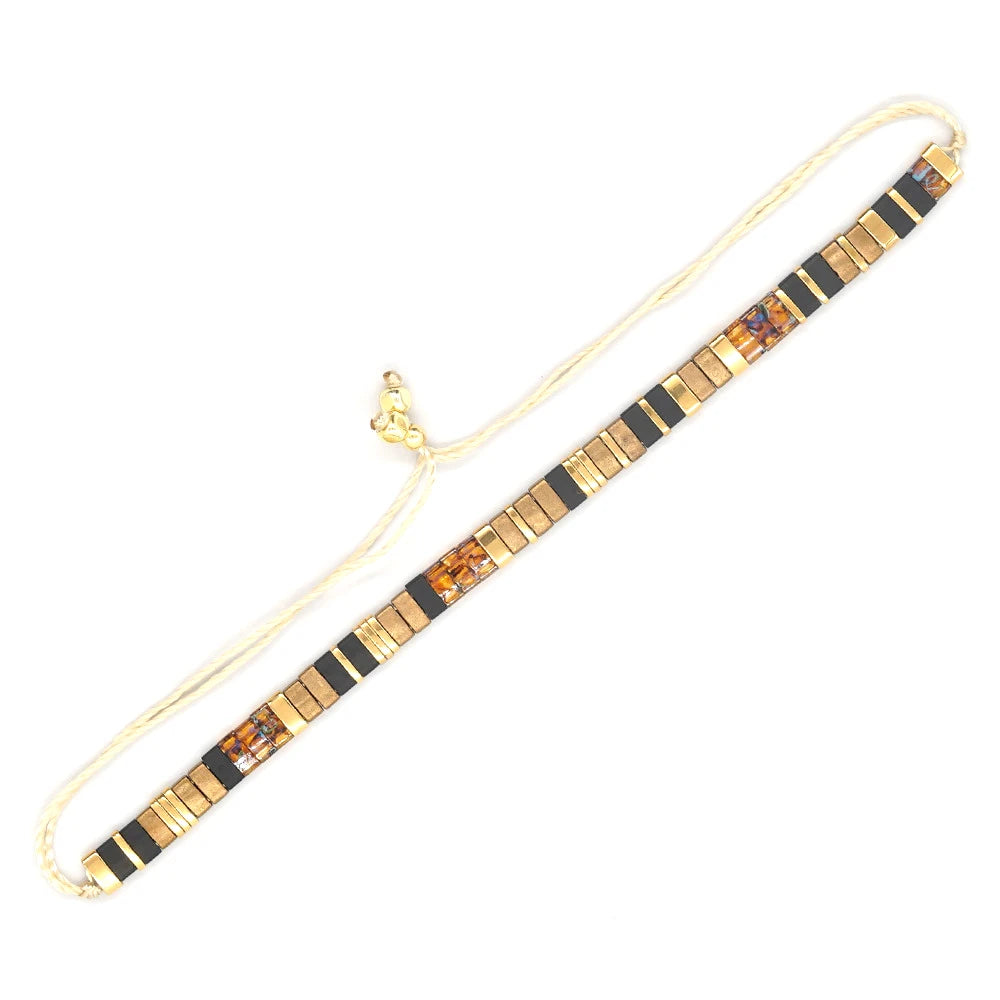 Beaded Bracelet Boho Style Handmade Woven Adjustable Thread for Women Yoga Jewelry Ladies Accessories Birthday Gifts Party New