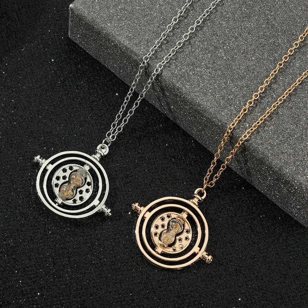New Creative Accessories Hot Selling Time Converter Hourglass Necklace Earrings Series Sweater Chain Decoration Gift