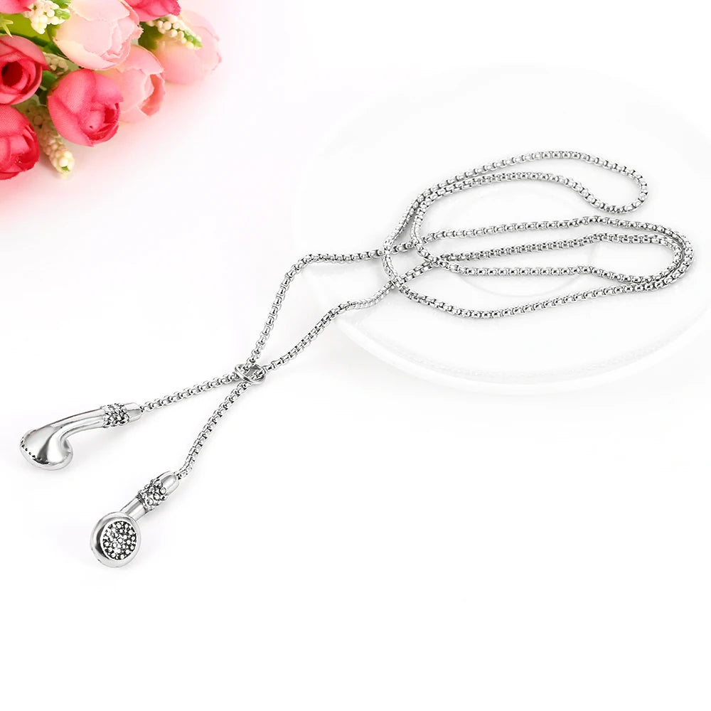 Headphone Necklace DJ Music Hip Hop Punk Jewelry Love Gifts Earphone Necklace for Men