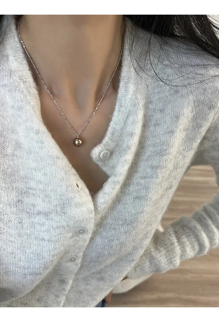 Pearl Necklace for Women 2025 New Style Simple Temperament Collarbone Chain Niche High-end Feeling