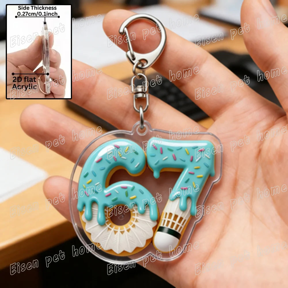 Funyy 67 Six Seven Keychain Accessories Bag 6 7 Meme Basketball Baseball Billiards 8 Keyrings Key Jewelry Gifts for BoyFriends