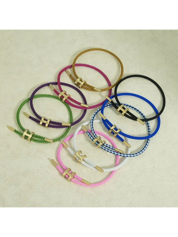 Bracelets for Women Adjustable Charm Bracelet, 14K Gold-plated Buckle Stainless Steel Wire Rope Women's Gift Jewelry