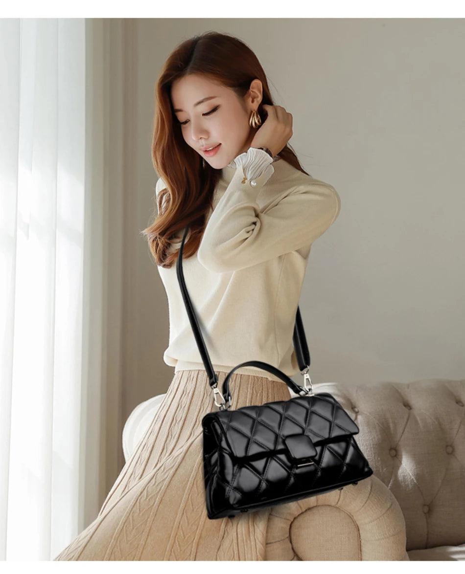 Fashionable Women Handbag Retro Trendy Women's Shoulder Bag High Quality Soft Leather Women's Square Bags Famous Designer Wallet